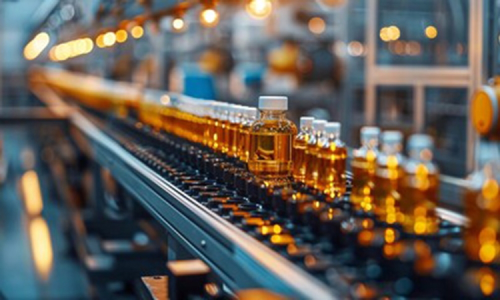 pill bottles on conveyor